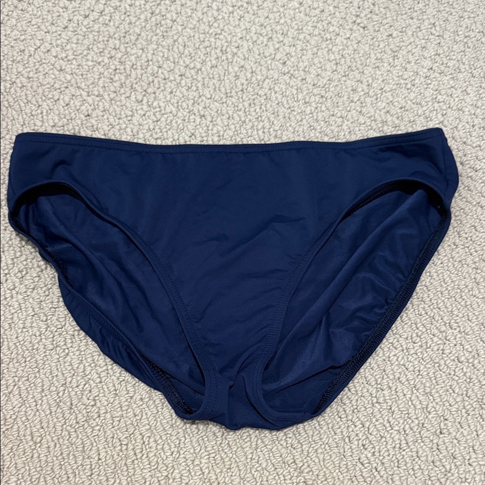 Lands' End Women's Navy Blue Bikini Bottom Full Coverage